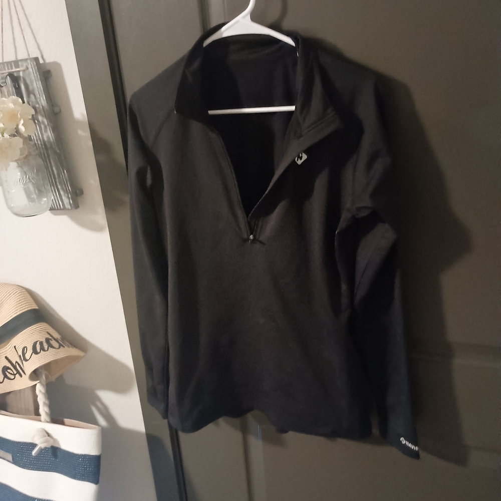 NWT Women's Black Quarter-Zip Fleece Inside Jacket